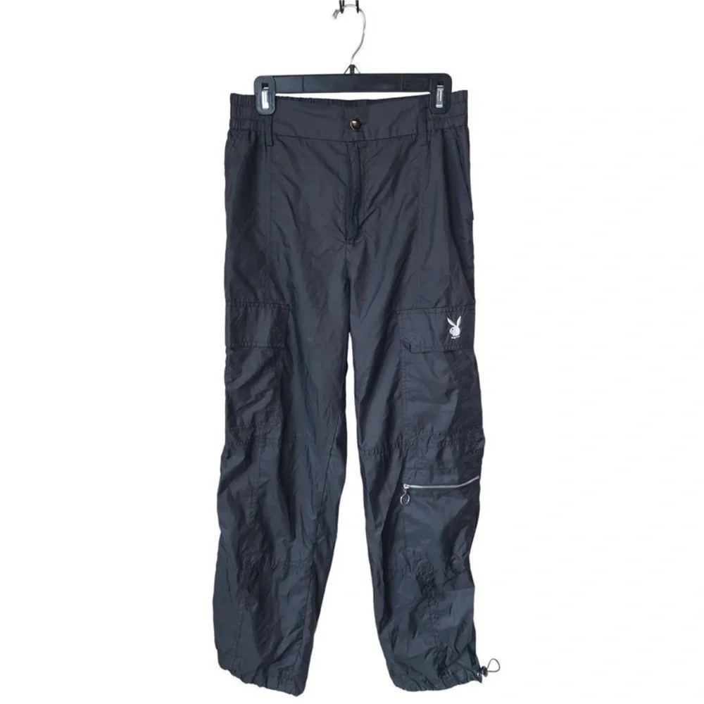 Playboy By PacSun Black Classic Nylon Cargo Pants Women’s Size‎ Medium